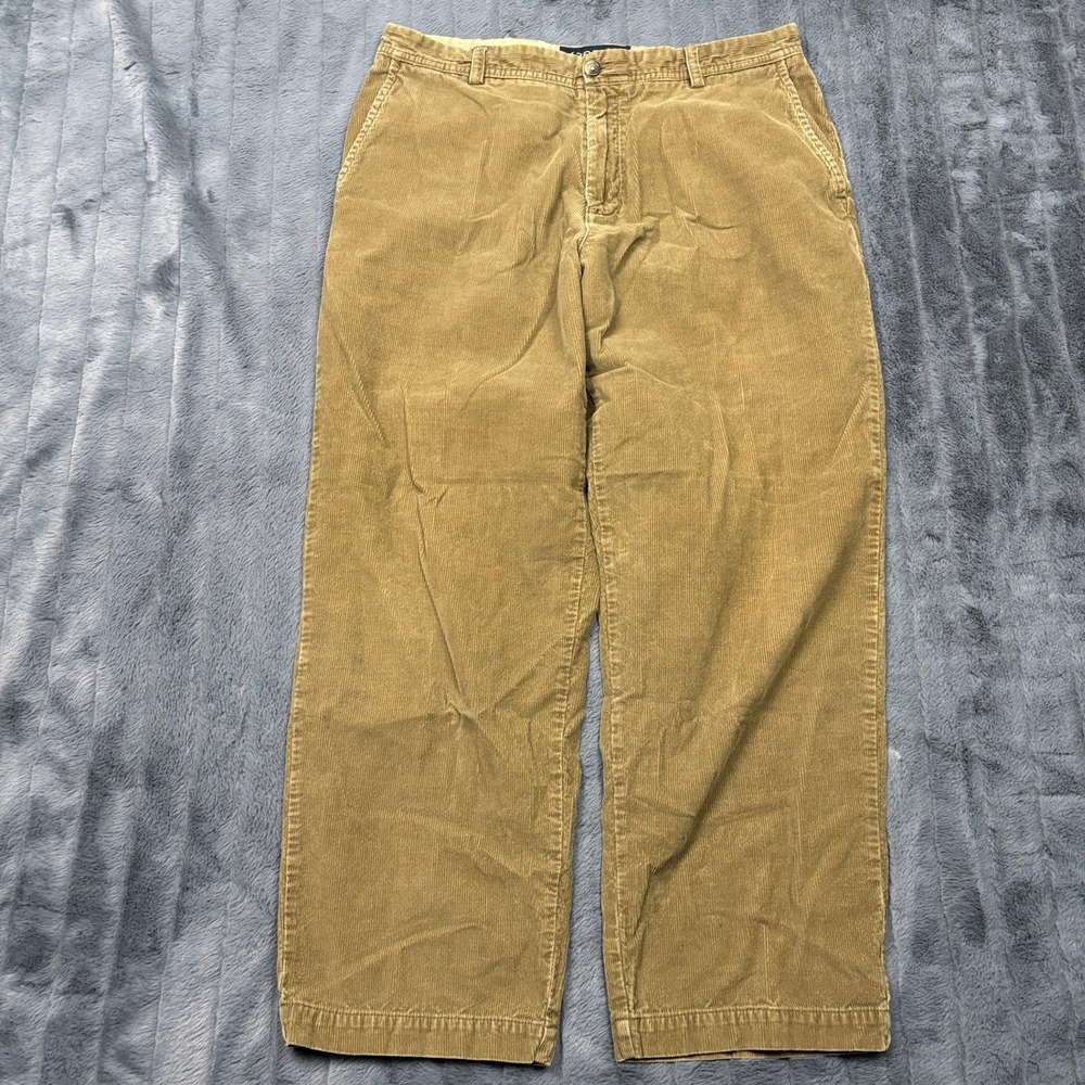 IZOD Chino Mens 36x30 Brown Corduroy Pants Straight Leg Cotton Cords 11191